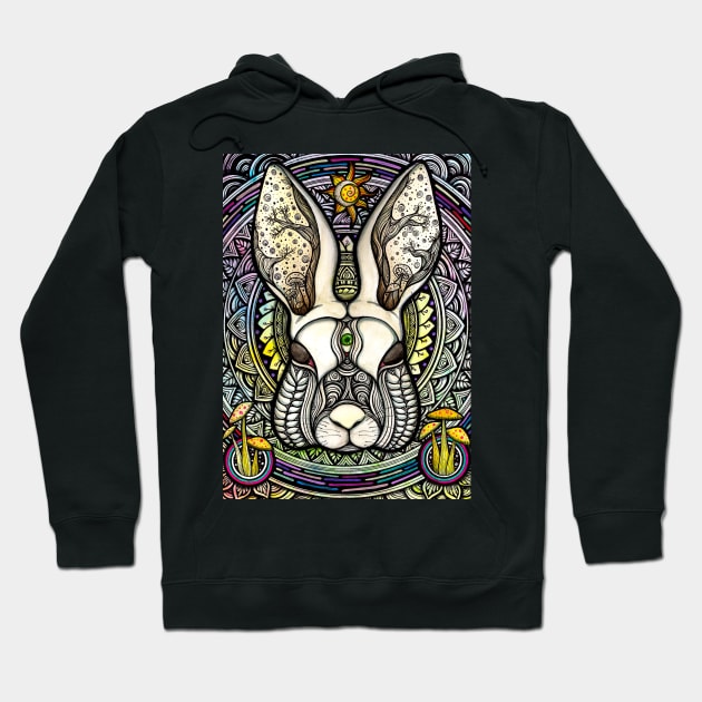 Trippy Psychedelic Rabbit Hoodie by asiancoffeegirl